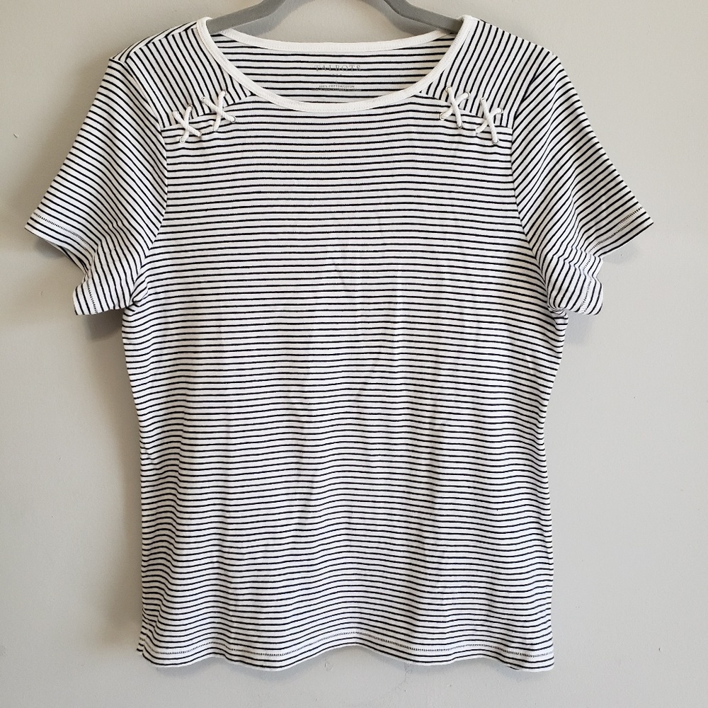 Talbots Strip Shirt with Rope Accents Sz. L